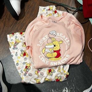 Disney mix match top large 22 pit bottom XL 18 waist Women's Pink Pajama Set